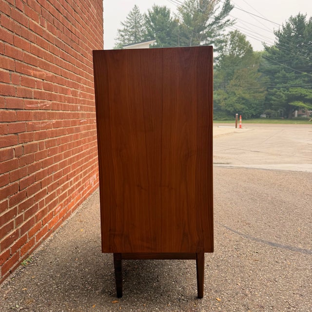 Drexel Declaration Mid 20th Century Kipp Stewart for Drexel “Declaration” Walnut Mid Century Modern Highboy Dresser For Sale - Image 4 of 12