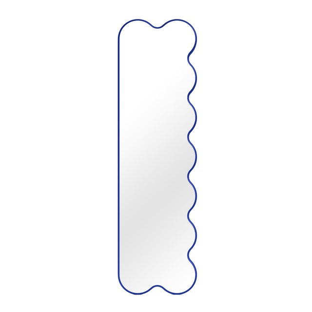 Sky Blue Hvyli Q9 - Narrow Modern Contemporary Light Blue Mirror For Sale - Image 8 of 15