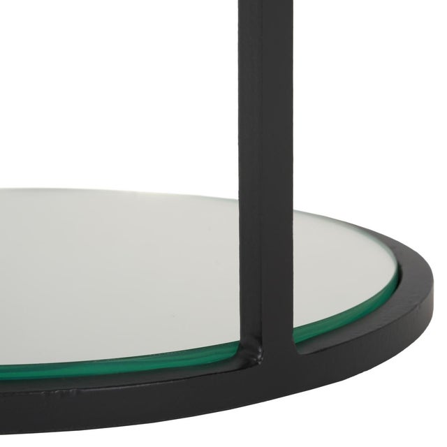 Early 21st Century Jennibelle Round Marble Drink Table in Black with White Marble Top For Sale - Image 5 of 8