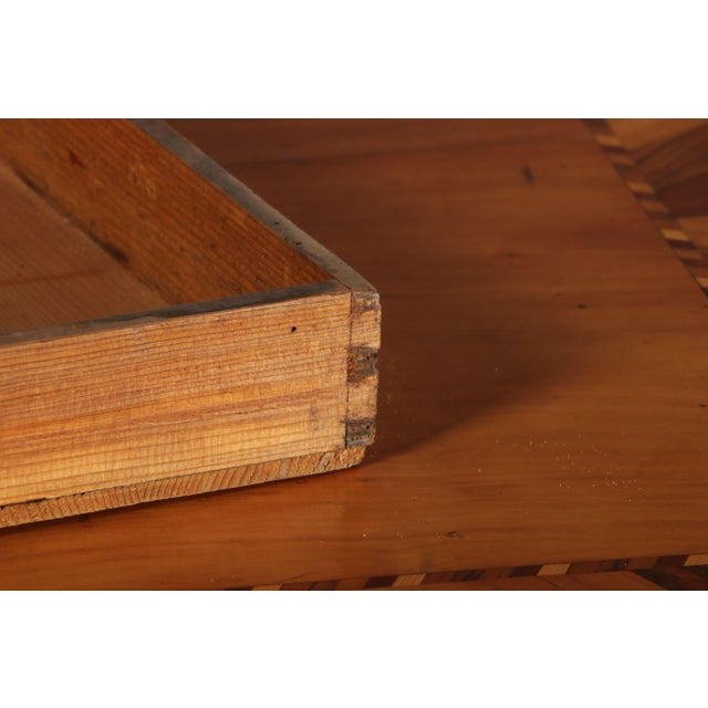 Small Antique Baroque Desk Table in Cherry and Walnut with Inlays, 1800 For Sale - Image 14 of 18