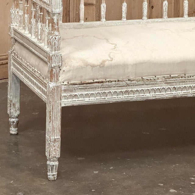 Light Gray 18th Century Swedish Gustavian Period Neoclassical Bench For Sale - Image 8 of 17