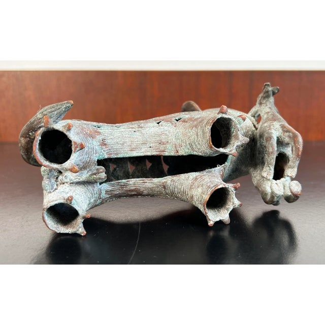 African Bronze of Leopard With Antelope Prey Sculpture For Sale - Image 9 of 9