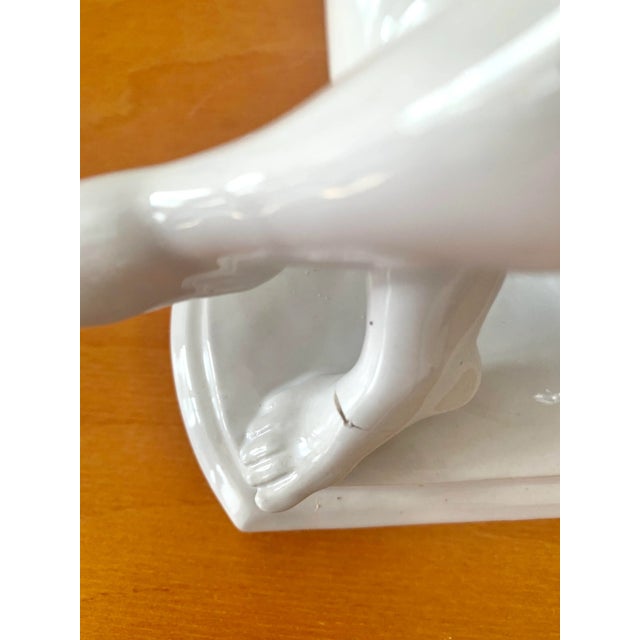 Mid 20th Century Mid Century European White Ceramic Woman’s Nude Figure - Signed For Sale - Image 5 of 7