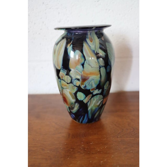 Multi-Colored Art Glass Vase | Chairish