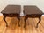 Pair of vintage Ethan Allen Georgian Court Queen Anne Style Side Tables in solid cherry. A beveled top with a single...