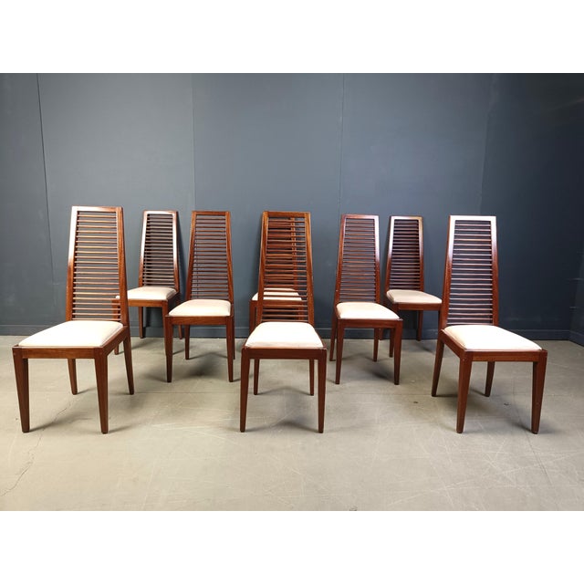 Animal Skin Italian High Back Dining Chairs, 1980s, Set of 8 For Sale - Image 7 of 12