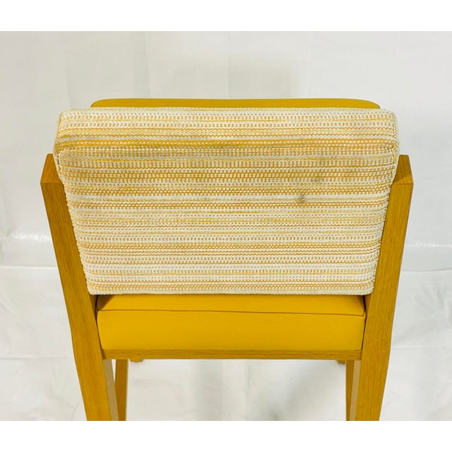 Set of 3 1980s Modern Oak Counter Stools With Leather Seats and Upholstered Backs For Sale - Image 16 of 17