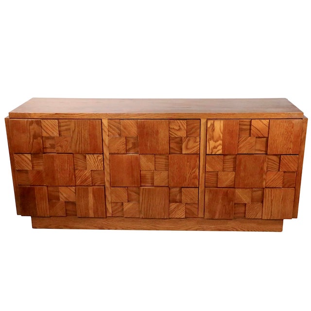 Mid 20th Century Brutalist Lane Staccato Block Front Nine Drawer Dresser C. 1970's For Sale - Image 5 of 17