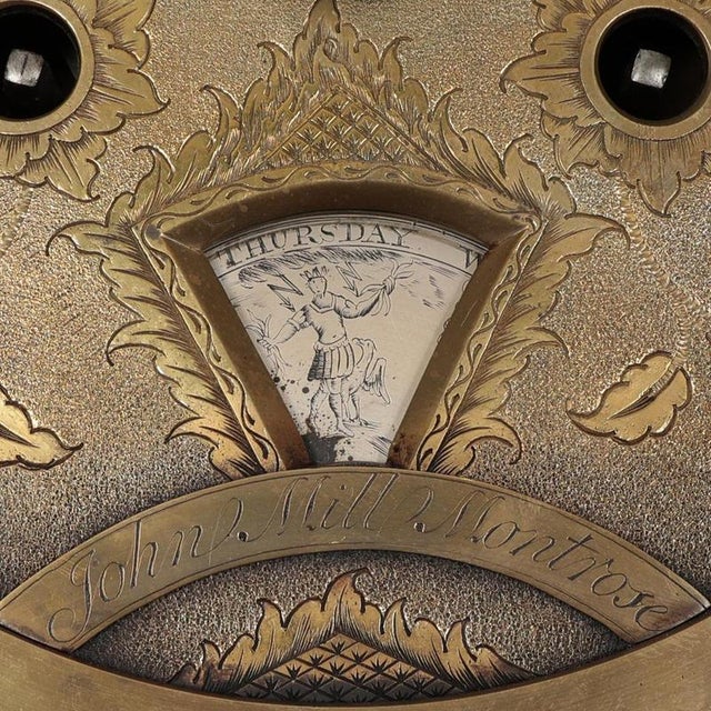 Scottish Grandfather Clock Moonphase Longcase Painted Satinwood, 1830 For Sale - Image 6 of 9