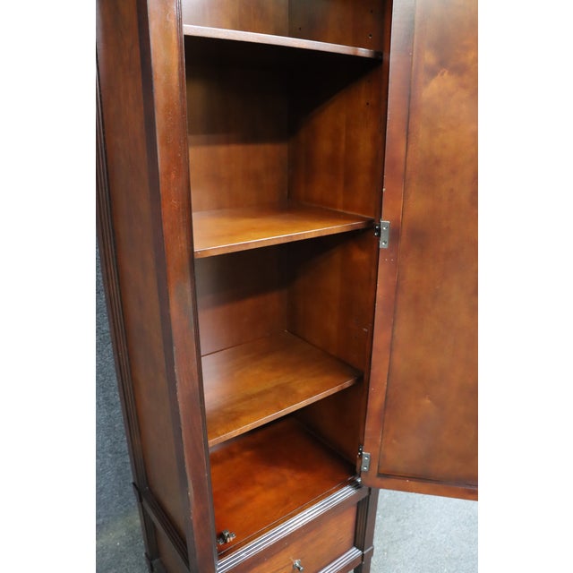 American Signature Cherry Linen Press Cabinet With Drawer For Sale - Image 11 of 14