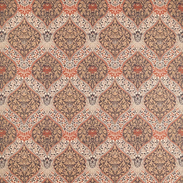 Morris & Co. Norbury Weave Fabric in Tobacco/Russet - a sample For Sale