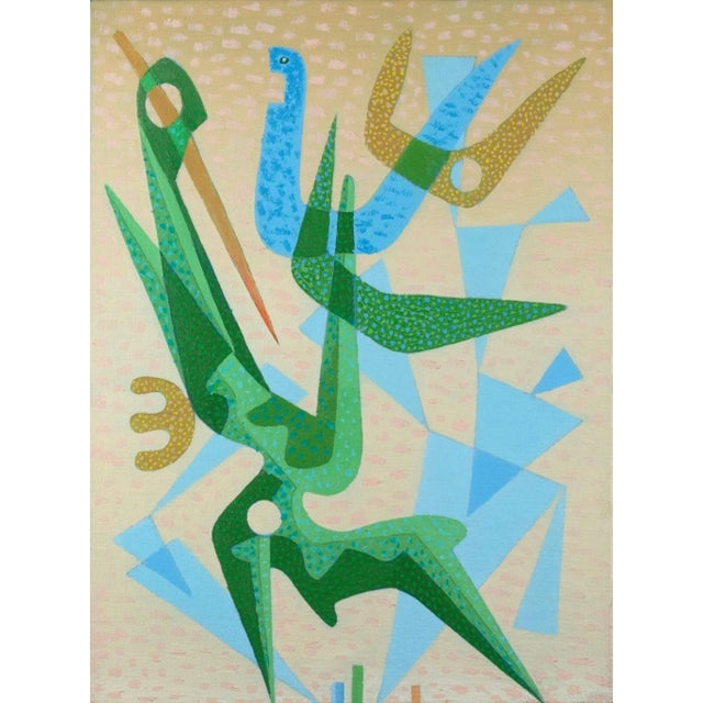 Leo Guida, At the Seaside, Original Oil Paint on Canvas, 1985 For Sale - Image 4 of 4