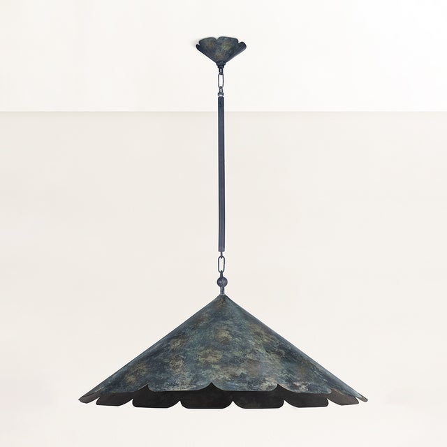 Metal Hudson Valley Lighting Folly Beach 32 in. 1 Light Pendant in Verdigris Finish For Sale - Image 7 of 10