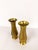 Pair of Vintage Hand Etched Brass Flower Vase Hollywood Regency Vessels MCM For Sale - Image 4 of 8