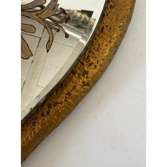Mirror in Gilded Wood, 1950s For Sale - Image 4 of 12
