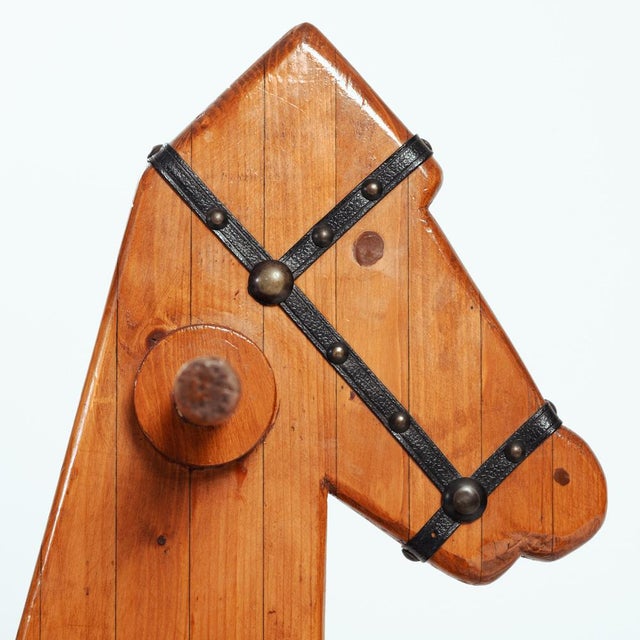 Midcentury rocking horse in pine, The Netherlands, 1960s Beautiful handmade heavy pinewood rocking horse. Great as...