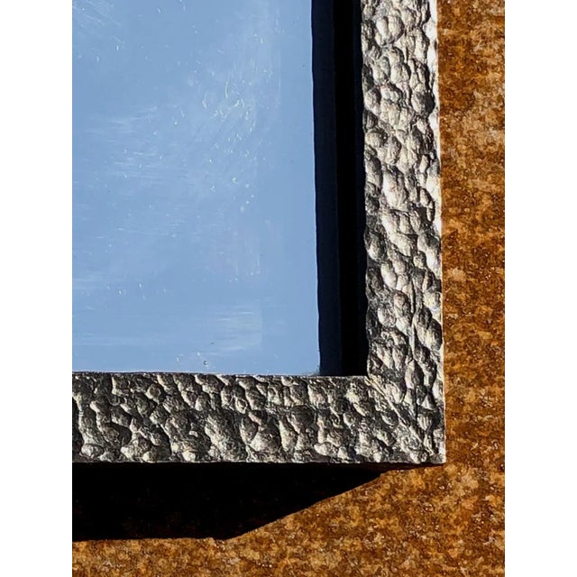 1930s Vintage Art Deco Bauhaus Wall Mirror in Wrought Iron, 1930 For Sale - Image 5 of 12