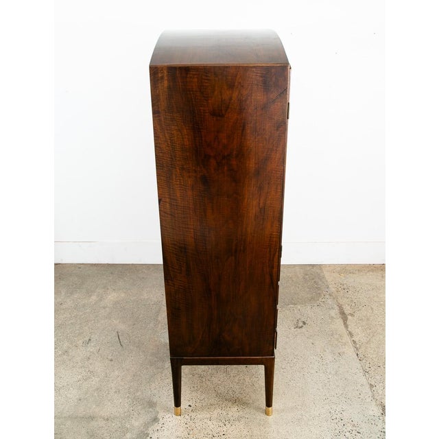 Mid-Century Modern 1960s Mid Century Danish Modern Credenza Highboard Cabinet Walnut Arched Door 6 Drawer For Sale - Image 3 of 12