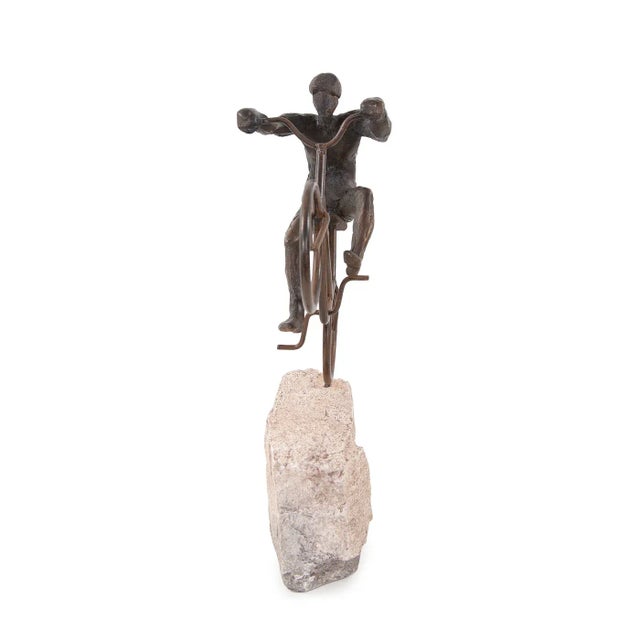 Figurative The Cyclist Sculpture For Sale - Image 3 of 7