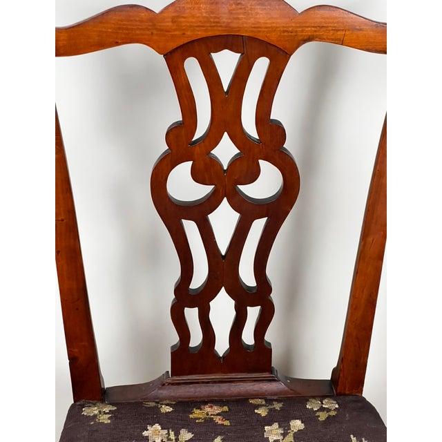 Chippendale Antique Chippendale Side Chair With Needlepoint Seat C. Mid 19th Century For Sale - Image 3 of 9