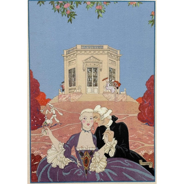 Contemporary Original George Barbier 1928 Hand-Colored Pochoir Print: "Les Indolents" For Sale - Image 3 of 3
