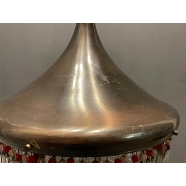 Goldenrod Vintage Crystal Beaded Light Pendant, 1950s For Sale - Image 8 of 12