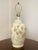 This a beautiful chinoiserie l ceramic/glass vintage antique white table lamp which also has an Asian botanical feel to...
