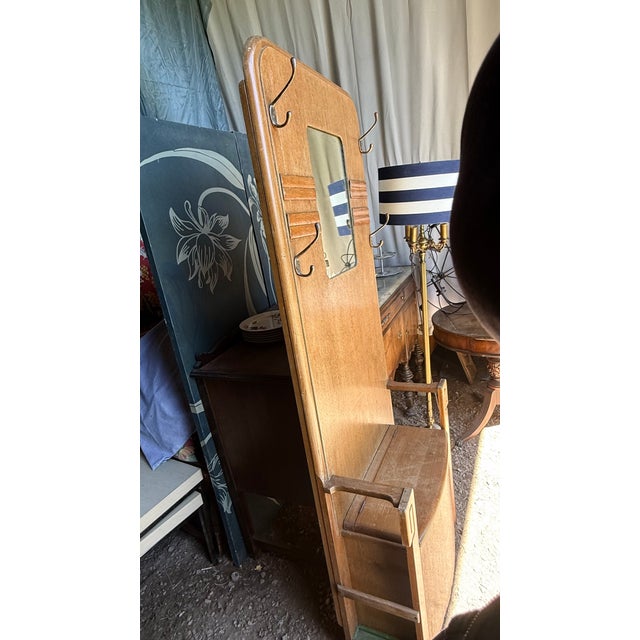 1930s 1930s Arts & Crafts Hall British Tree With Mirror and Storage Bench by Harris Lebus For Sale - Image 5 of 13