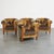 Offered is this unique set of 4 English style fabric patchwork chesterfield club chairs in good condition. This fantastic...