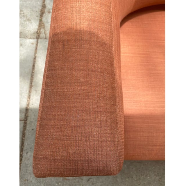Contemporary Orange Keyhole Swivel Tub Chair For Sale In Nashville - Image 6 of 9