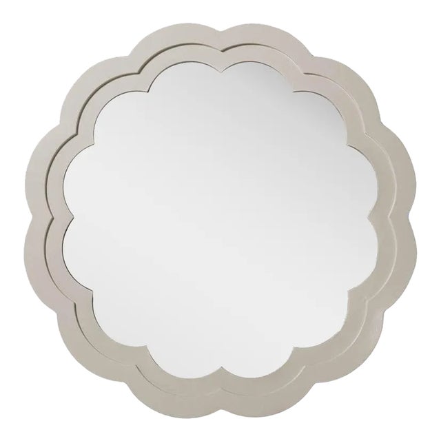 Fleur Home Audubon Peony Circle Mirror in Useful Gray, 30x30 For Sale