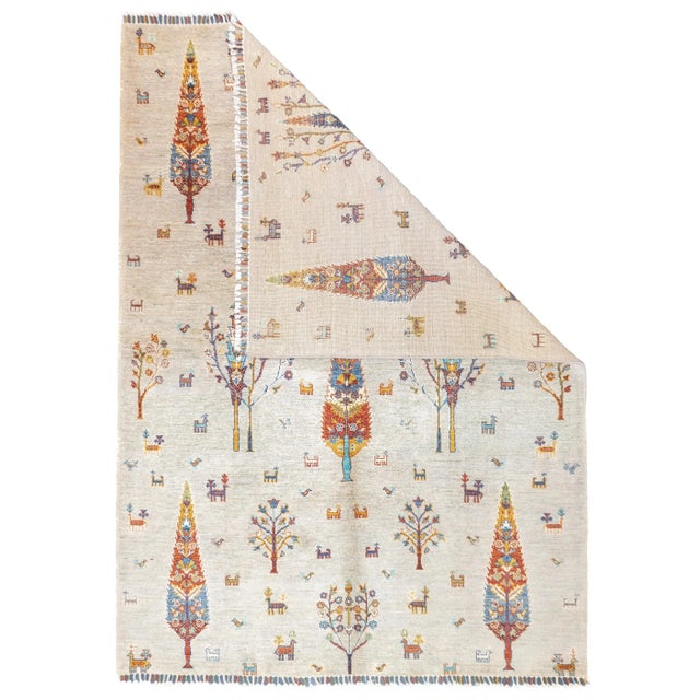 Contemporary Gabbeh Rug 5'6'' x 7'7''. Wool pile rugs, usually scatter formats, woven by the Qashghai tribes of SW Persia...