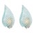 1950s Rare Wall Light Blue Jewel Murano Glass Leave by Barovier E Toso, -Set of 2 For Sale