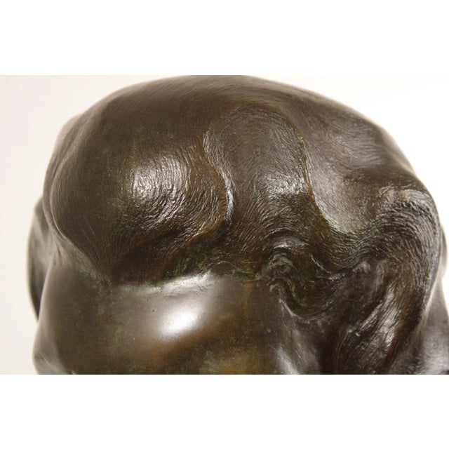 Metal Vintage 1980s Bronze Female Bust by Cathy Hopkins For Sale - Image 7 of 12
