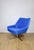 1970s Vintage Jade Series Swivel Lounge Chair with Blue Cornflower Velvet Upholstery, GDR, 1970s For Sale - Image 5 of 11