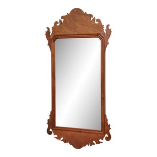 Mid 20th Century Chippendale Style Mahogany Wall Mirror For Sale