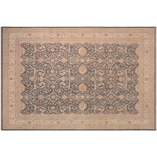 Sunfaded Boho Chic Green/Ivory Wool Rug - 10'0'' X 13'10'' For Sale - Image 9 of 10