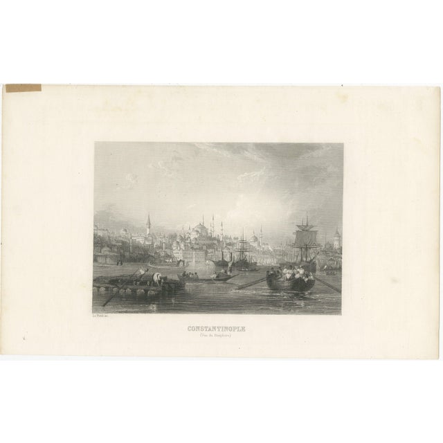 After Le Petit, Constantinople Bosphorus View, Ottoman Istanbul Panorama, 1860, Print For Sale - Image 3 of 9