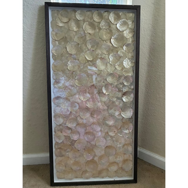 Resource Decor Oversized Restoration Hardware Style Capiz Shell Framed Wall Art Panel - 48x80 For Sale - Image 4 of 5