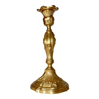 19th Century French Gold Doré Candlestick For Sale