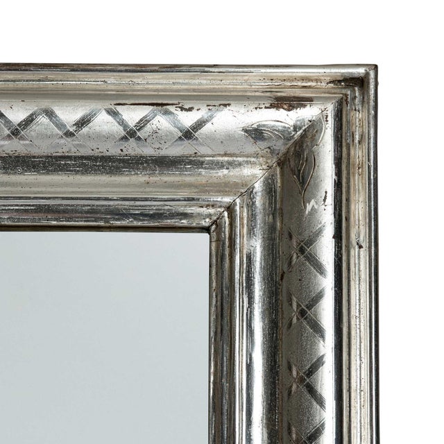 Traditional Late 19th Century Silver Leaf Mirror For Sale - Image 3 of 6