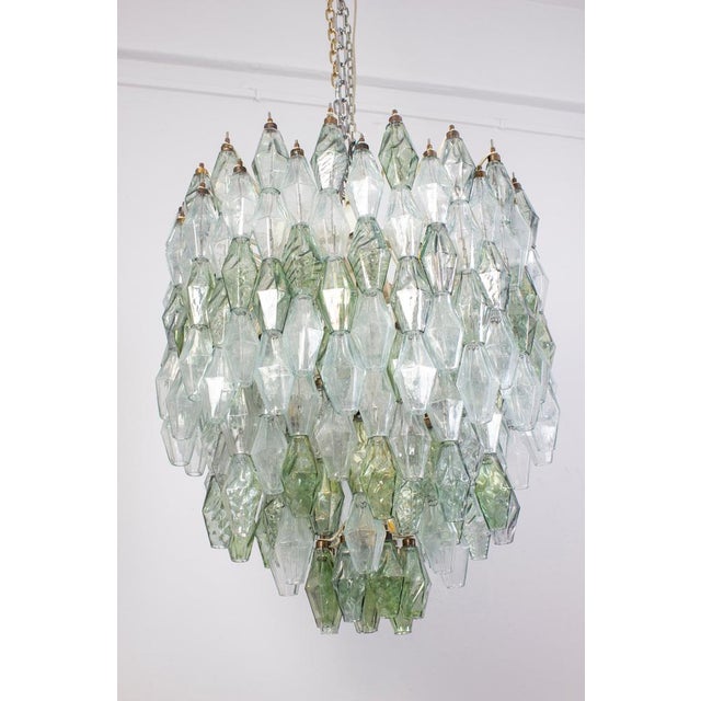 Mid-Century Green and Clear Poliedri Chandelier, 1960 For Sale - Image 6 of 15
