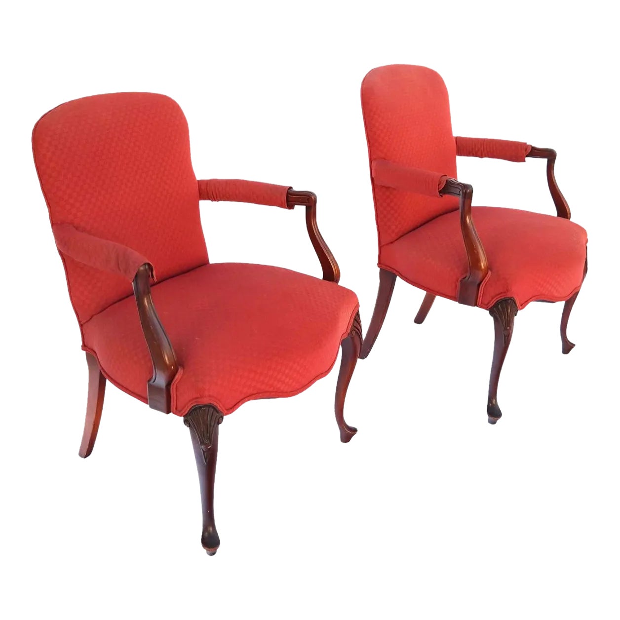 Early 20th Century Queen Anne Style Armchairs a Pair Chairish