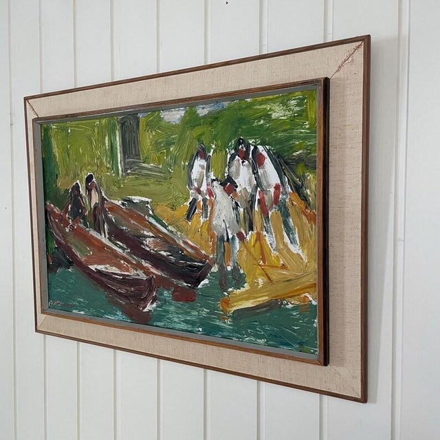 Hannes Wagnstedt Mid Century Swedish Expressionist Oil on Canvas For Sale - Image 6 of 12
