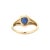 Metal Chic 14k Gold Blue Sapphire Contemporary Signet Ring Size 6 For Sale - Image 7 of 12