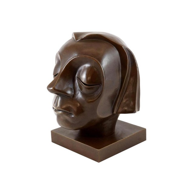 Expressionist Sculpture of Head, 20th Century, Bronze For Sale - Image 4 of 9