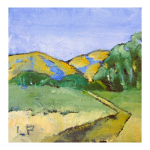 Miniature California Valley 4x4 Lynne French Landscape O/C