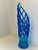 Glass Unique 20" Tall Brilliant Blue - Lattice Web - Hand-Blown Decorative Glass Vase For Sale - Image 7 of 10