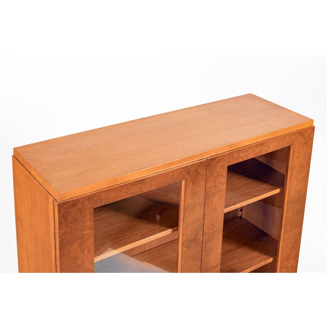 Art Deco Cherry & Burl Wood Display China or Bar Cabinet 1930s For Sale In Detroit - Image 6 of 15