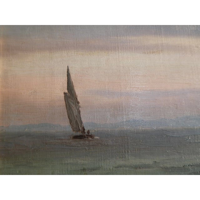 Hollywood Regency Viggo Helsted Seascape With Sailing Boats, 1895 For Sale - Image 3 of 8